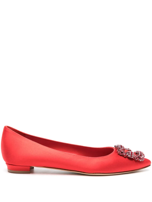 Manolo Blahnik Hangisi 10mm satin ballerina shoes