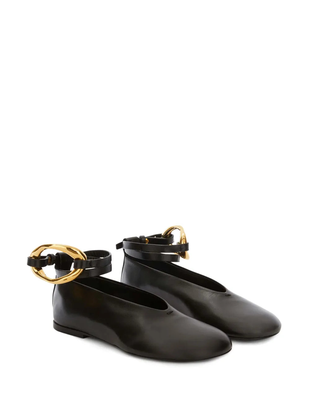 Jil Sander ring-detail leather ballerina shoes
