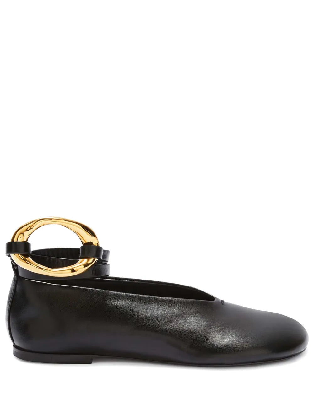 Jil Sander ring-detail leather ballerina shoes