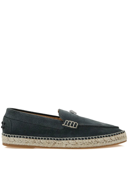 Philipp Plein skull-embellishment suede espadrilles