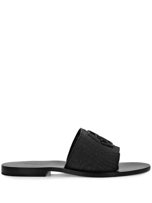 Philipp Plein crocodile-embossed leather sandals