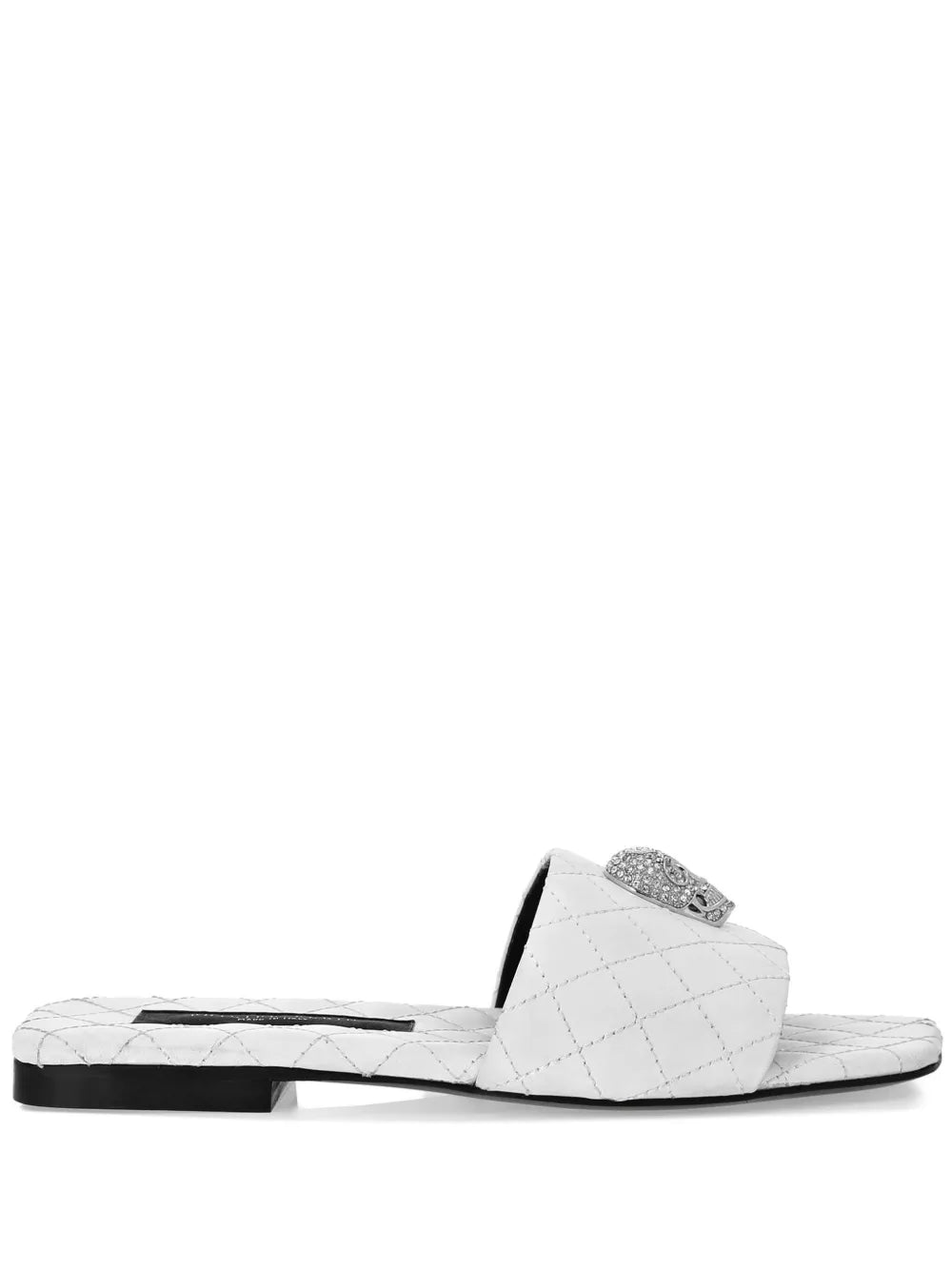 Philipp Plein skull-embellished quilted leather slides