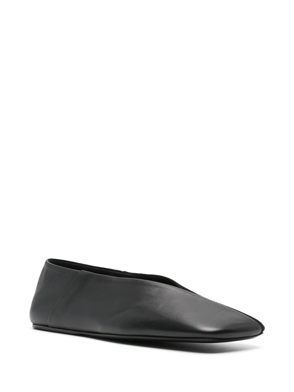 Jil Sander square-toe leather ballerina shoes 