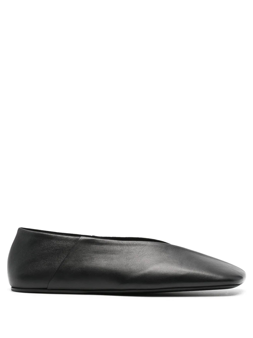 Jil Sander square-toe leather ballerina shoes 