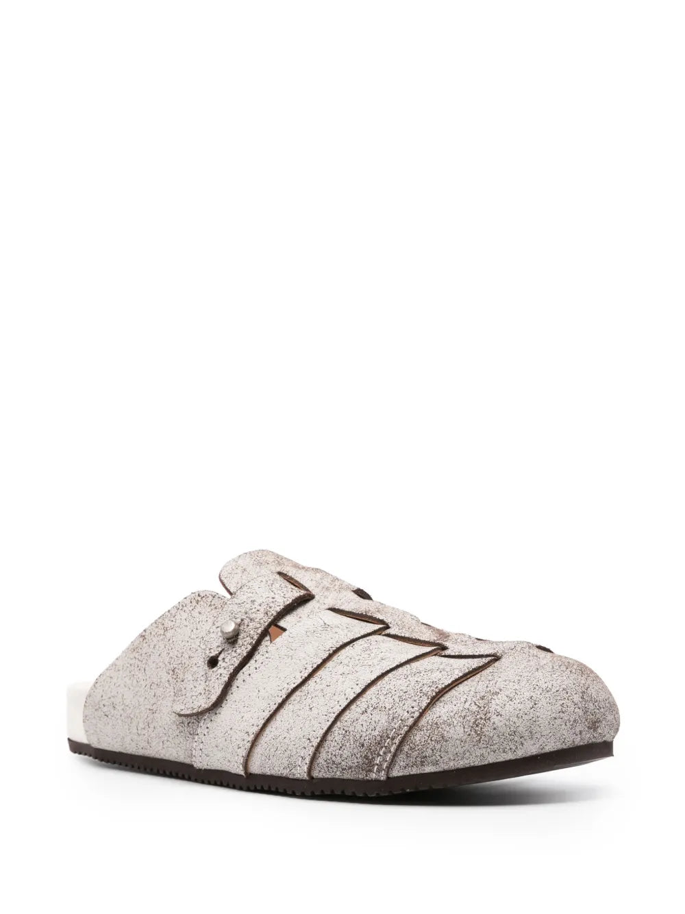 Buttero round-toe leather slippers