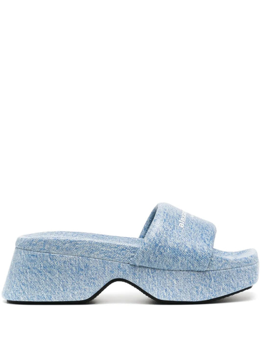 Alexander Wang Float denim-print slides