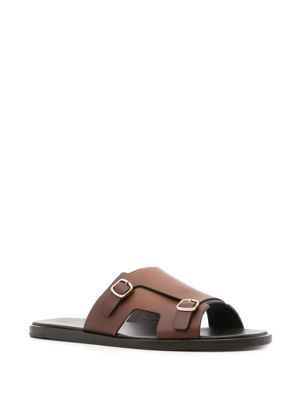 Santoni double-buckle leather sandals