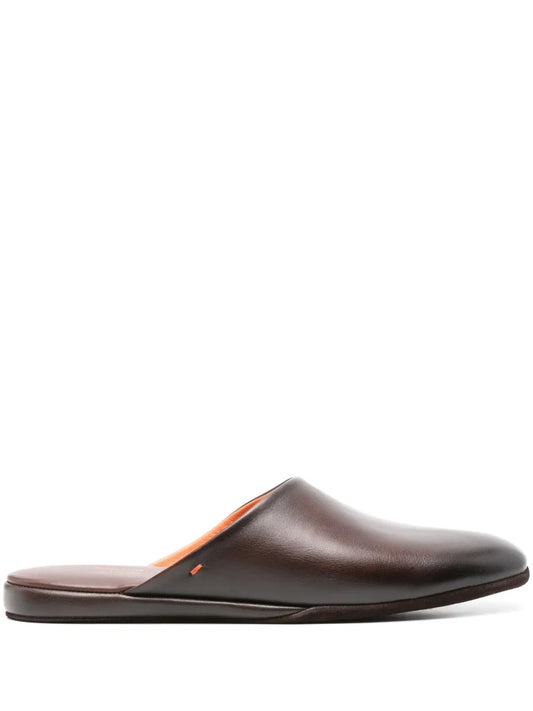 Santoni Beachy leather slippers