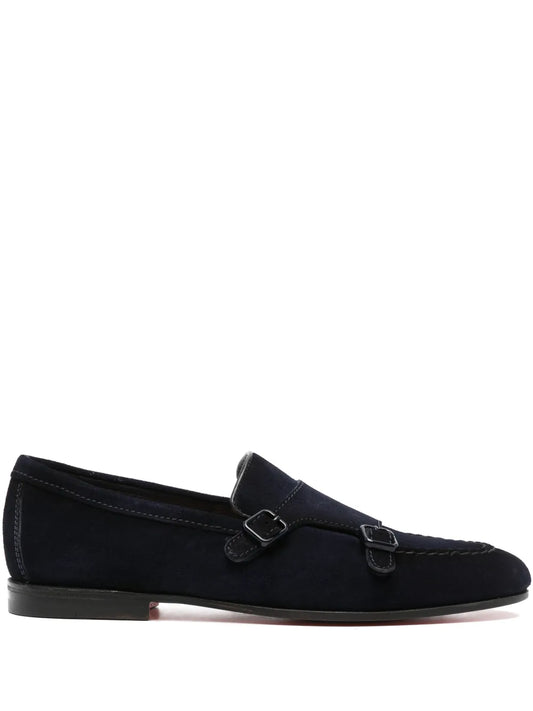 Santoni suede monk shoes