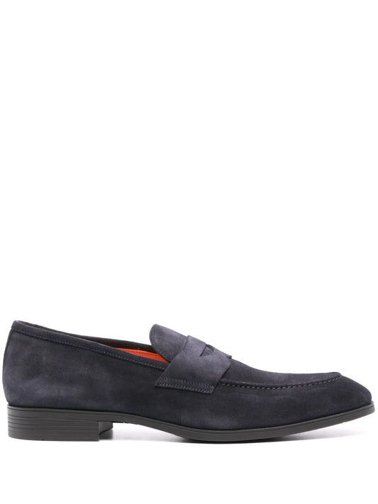 Santoni penny-slot suede loafers