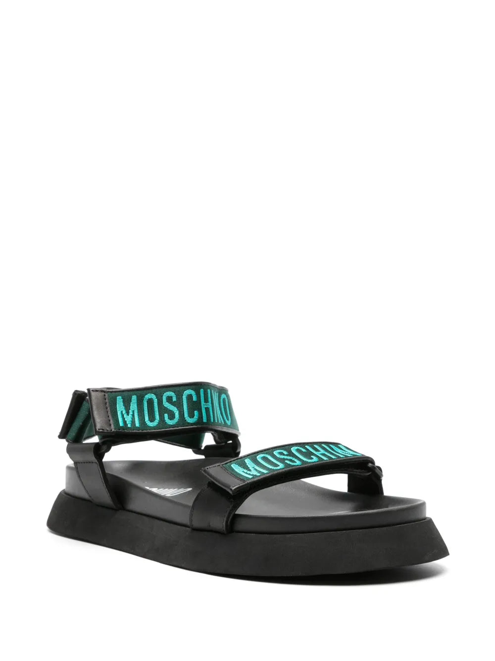 Moschino embroidered-logo leather sandals
