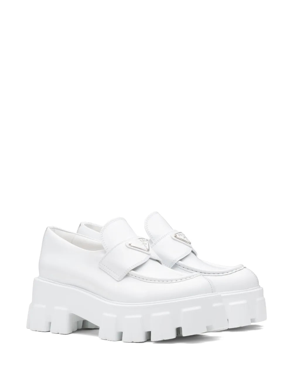 Prada Moonlith brushed leather loafers
