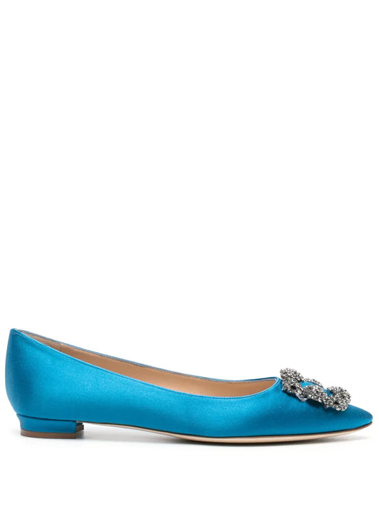 Manolo Blahnik Hangisi Flat embellished ballerina shoes