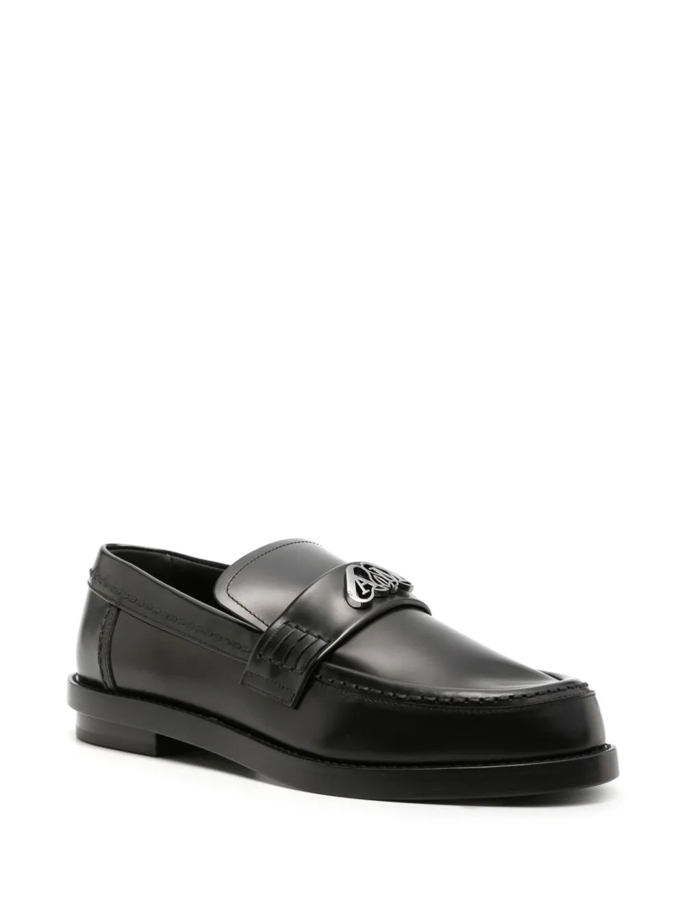Alexander McQueen Seal-plaque leather loafers