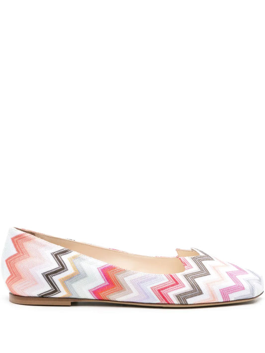 Missoni zigzag-woven ballerina shoes 