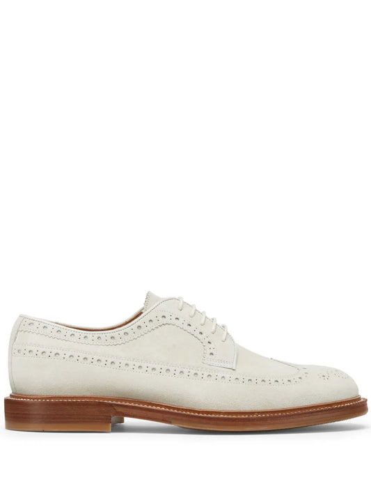Brunello Cucinelli perforated-embellished suede derby shoes