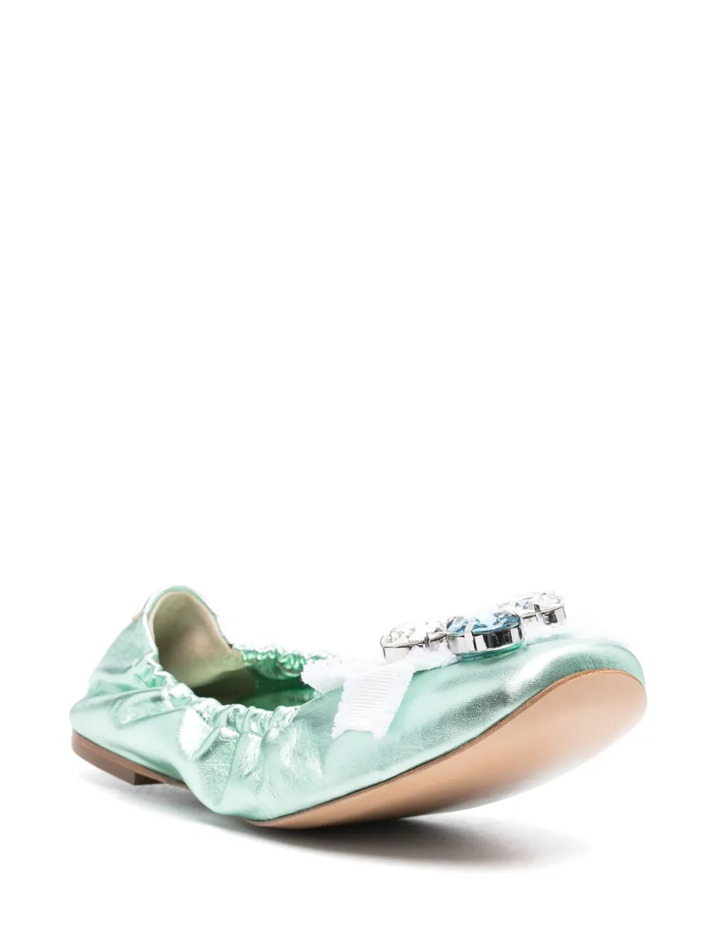 Casadei Queen Bee leather ballerina shoes