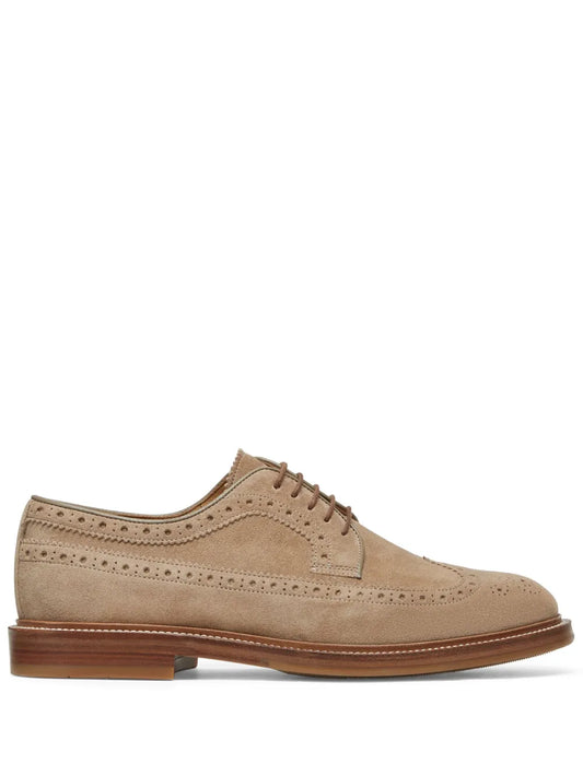 Brunello Cucinelli decorative-stitching leather shoes 