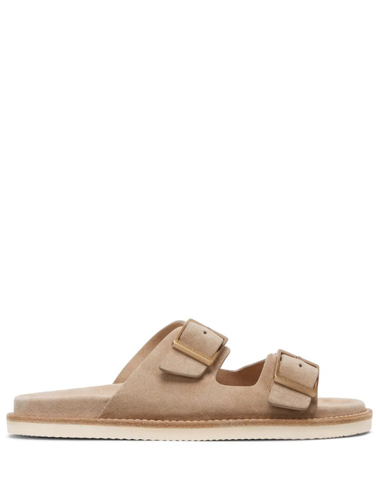 Brunello Cucinelli double-buckle suede sandals