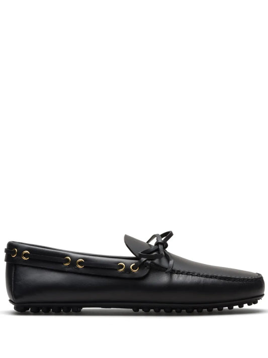 Car Shoe bow-detail leather driving shoes