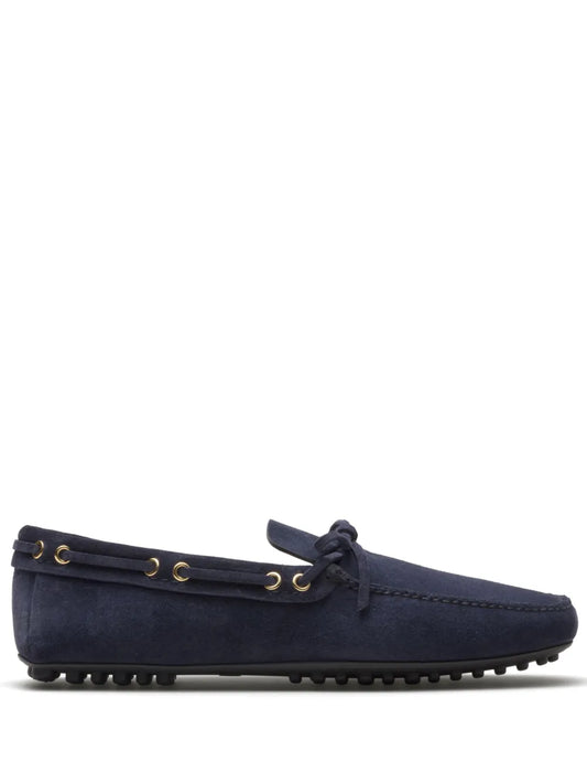 Car Shoe bow-detail suede driving shoes