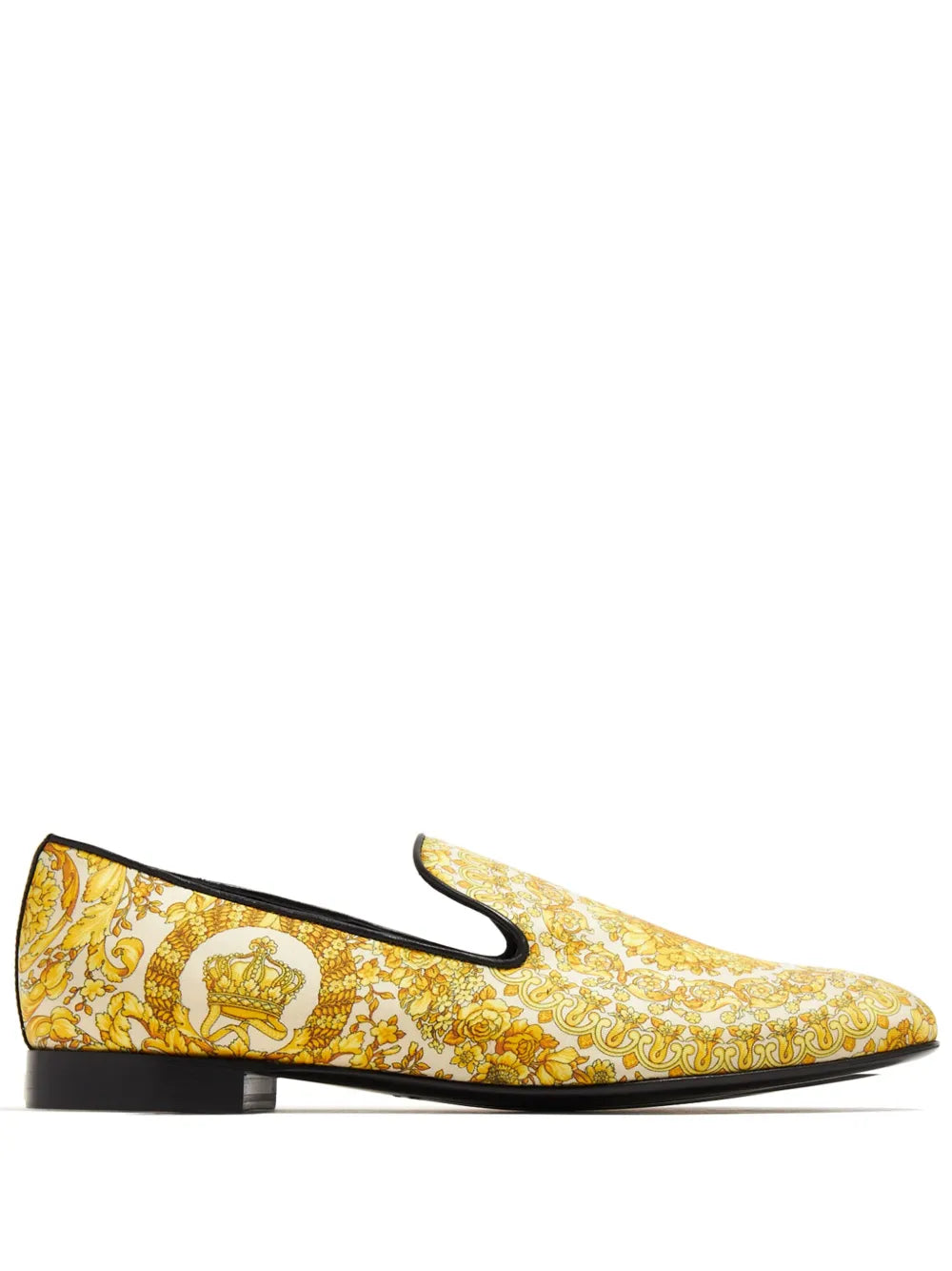 Versace Barocco-print silk loafers