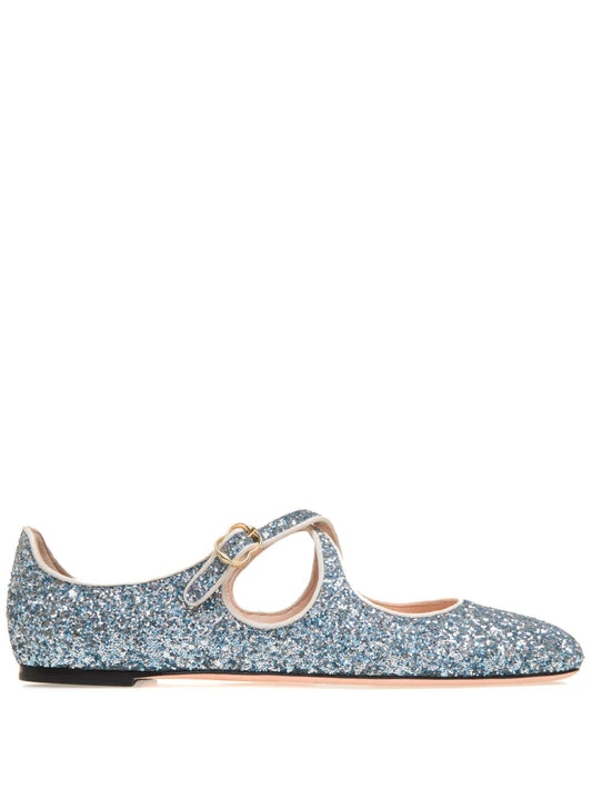 Bally glitter-embellished ballerina shoes