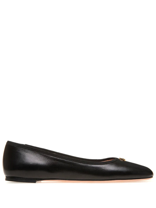 Bally Emblem-plaque leather ballerina shoes