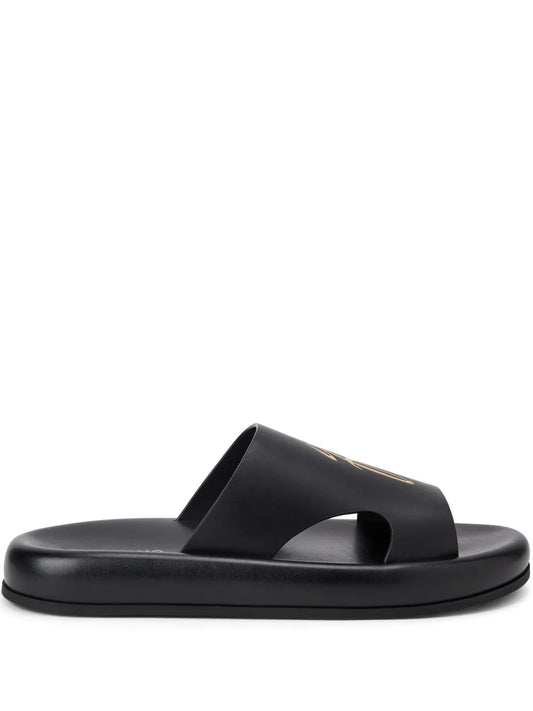 Ferragamo logo-embossed leather slides