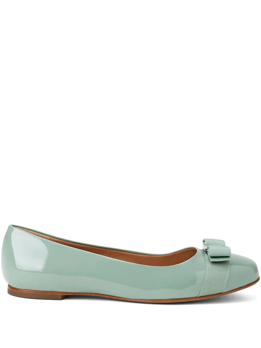 Ferragamo Varina patent-finish leather ballerinas