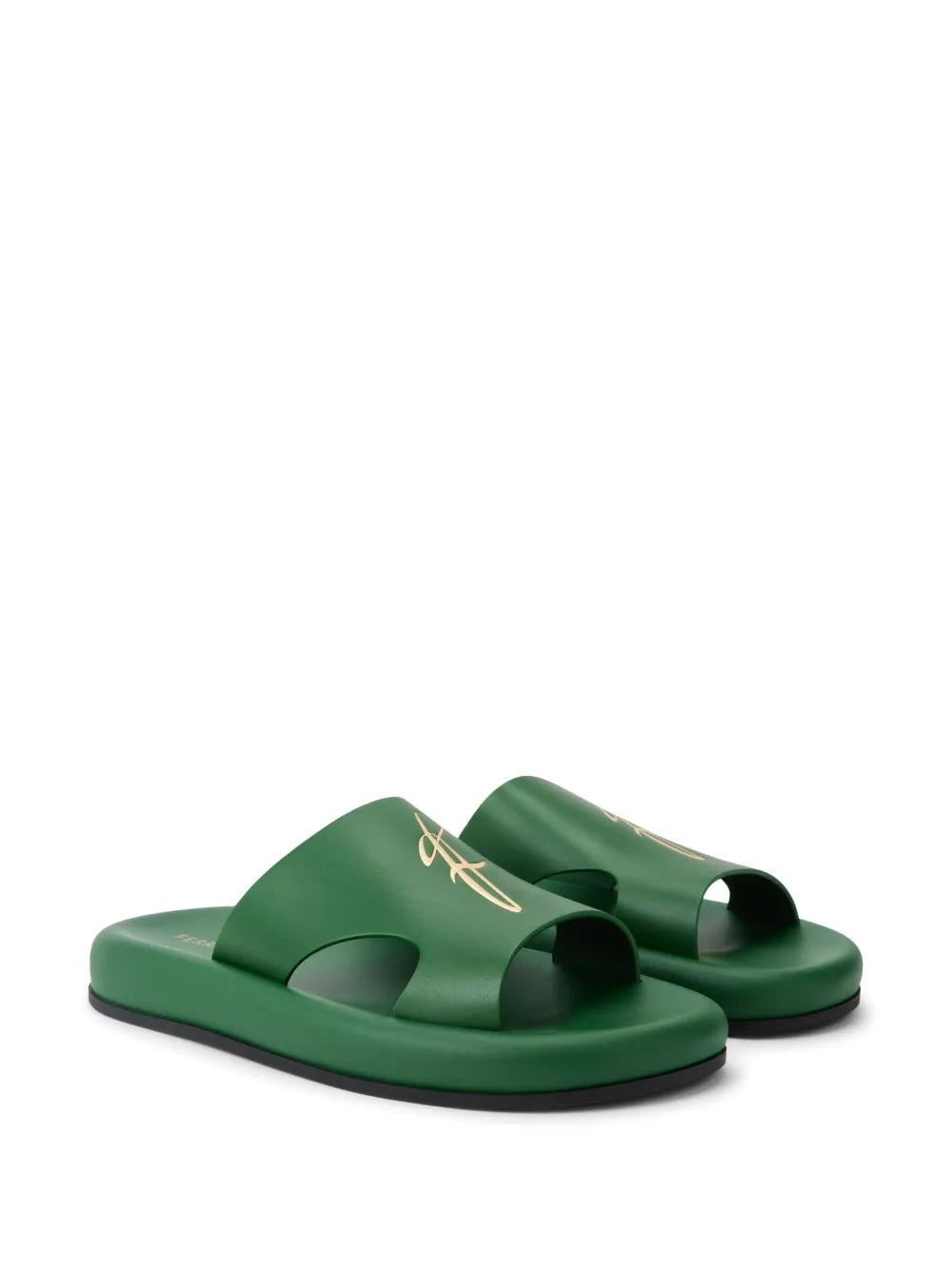 Ferragamo logo-embossed leather slides