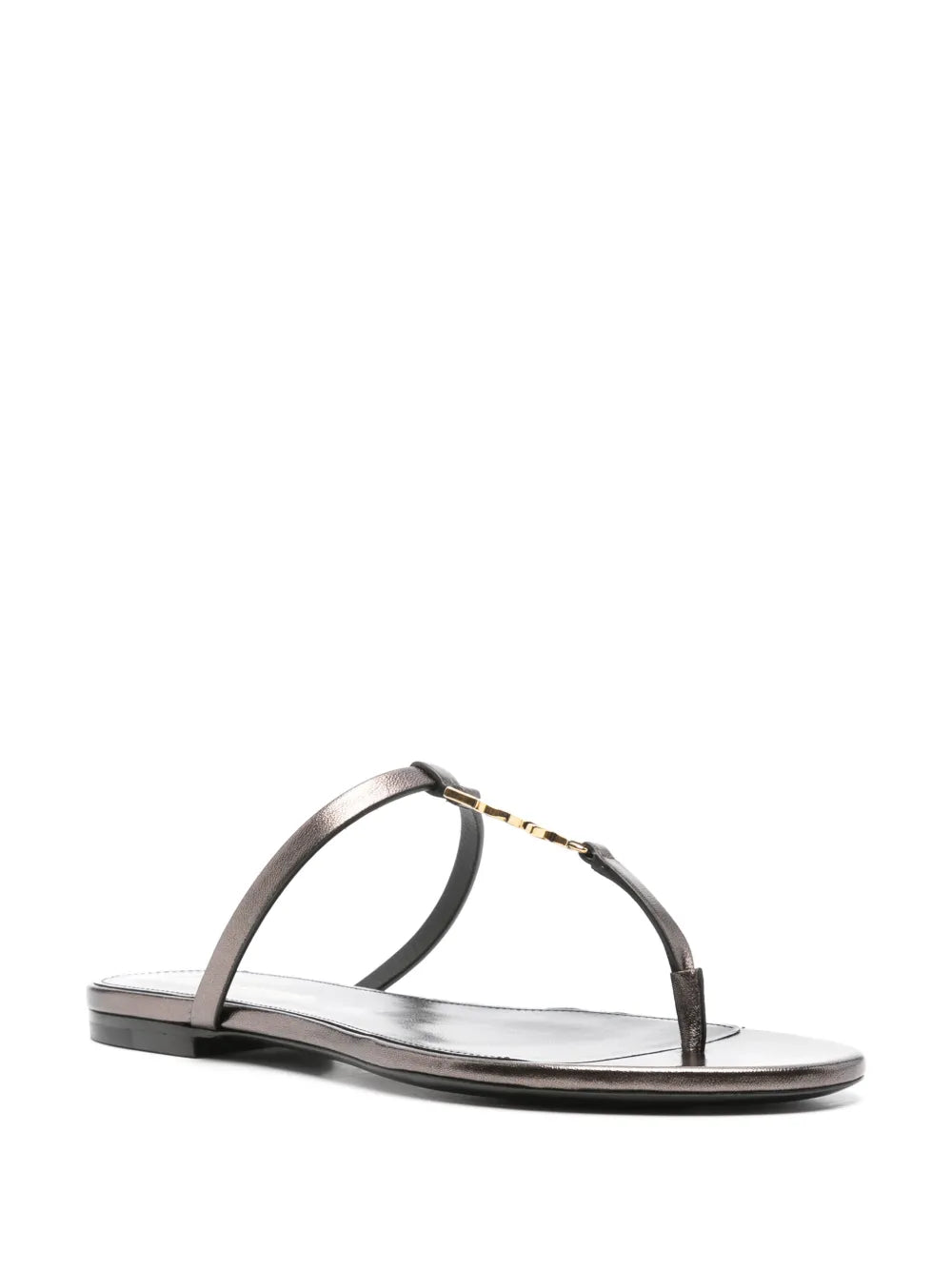 Saint Laurent Cassandra leather flip flops