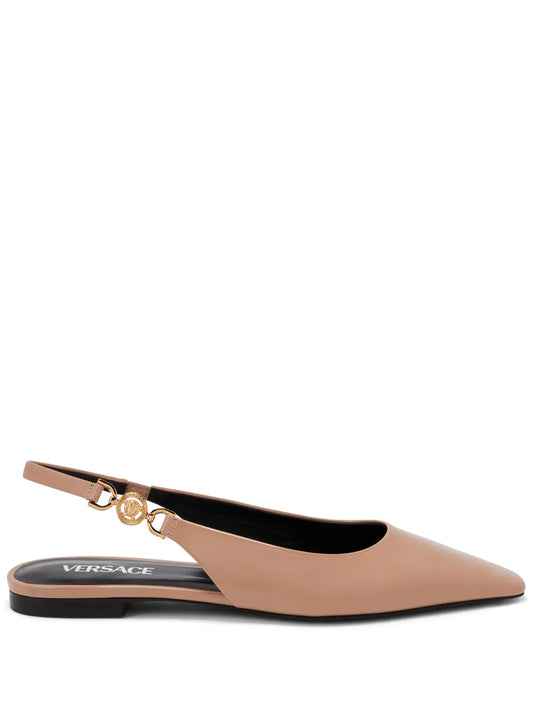 Versace Medusa-plaque slingback ballerina shoes