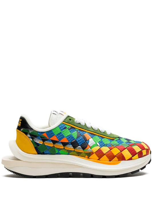 Nike x sacai x Jean Paul Gaultier Vaporwaffle Woven "Green Gusto" sneakers