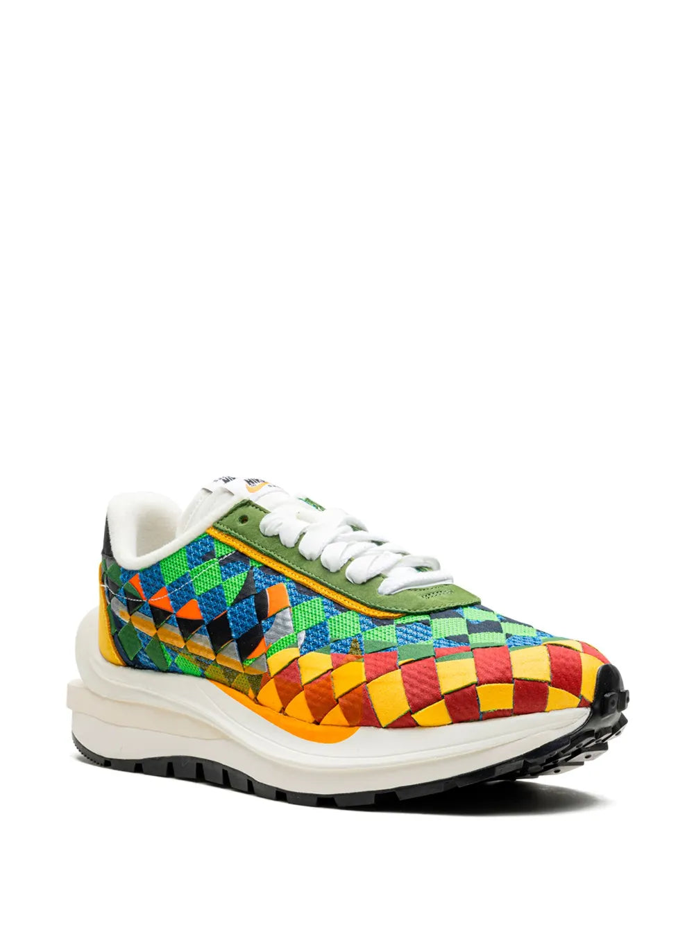 Nike x sacai x Jean Paul Gaultier Vaporwaffle Woven "Green Gusto" sneakers