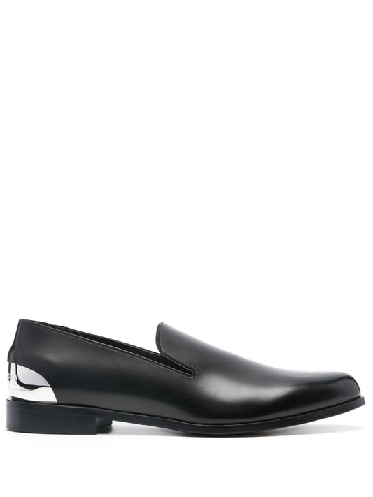 Alexander McQueen metal-heel leather loafers