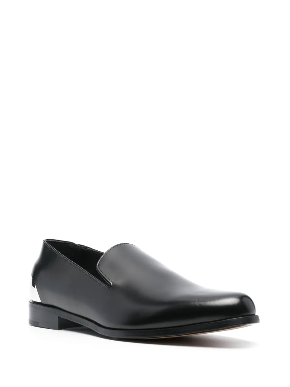 Alexander McQueen metal-heel leather loafers