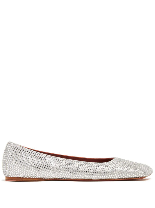 Amina Muaddi Ane crystal-embellished ballerina shoes