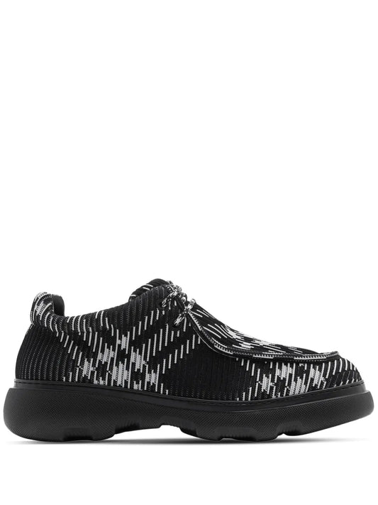 Burberry checked round-toe derby shoes