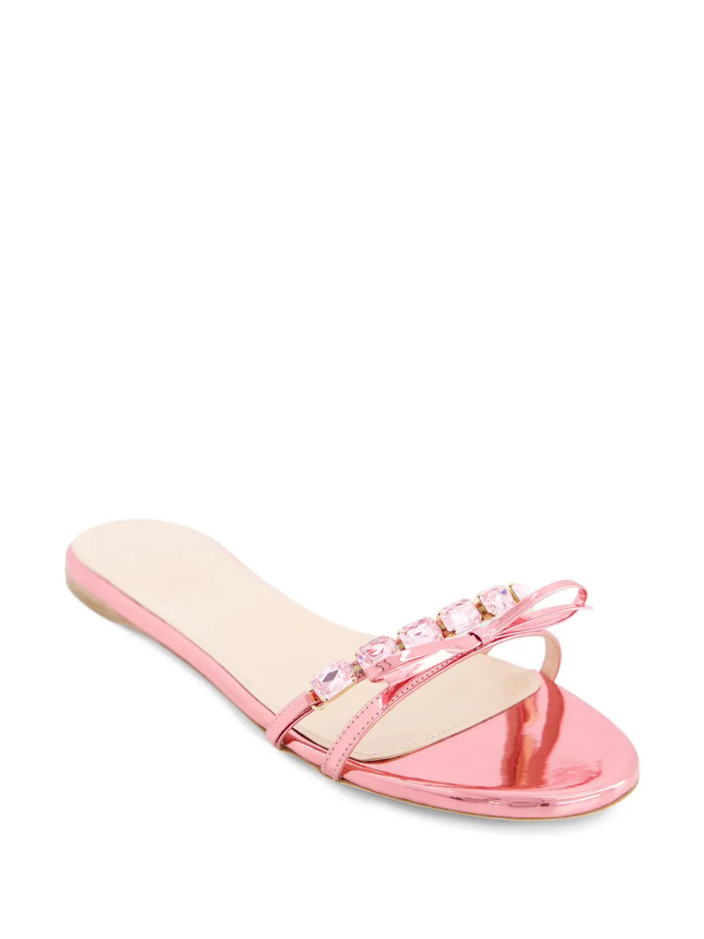 Giambattista Valli crystal-embellished leather slides 