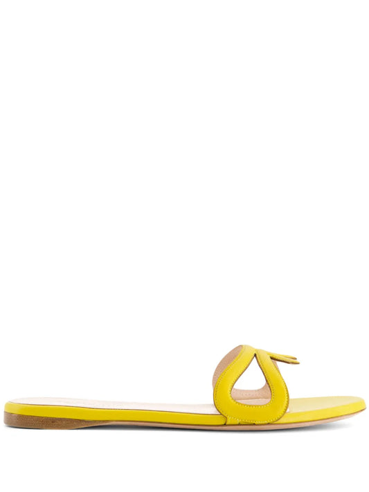 Giambattista Valli round-toe leather slides 