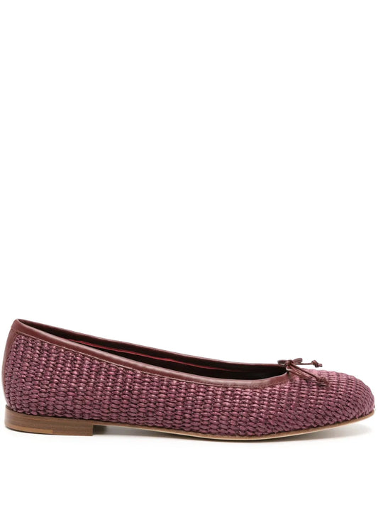 Manolo Blahnik Veralli woven-raffia ballerina shoes