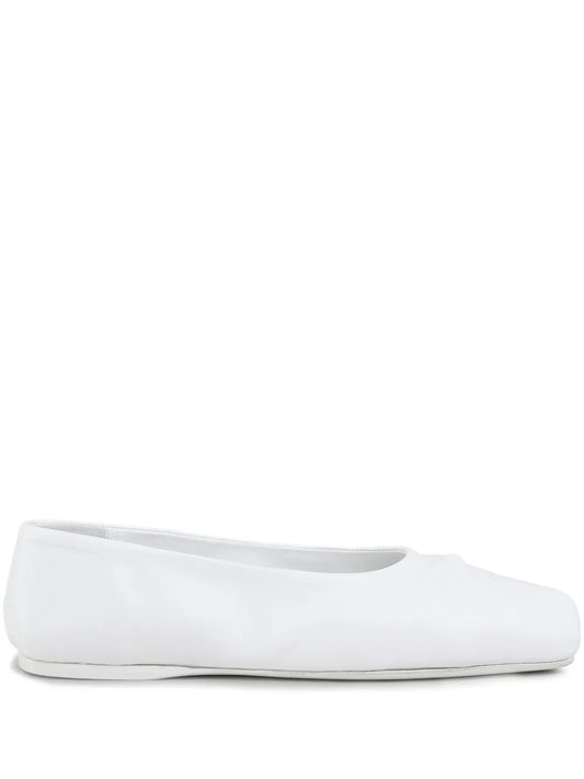 Marni bow-embossed leather ballerina shoes