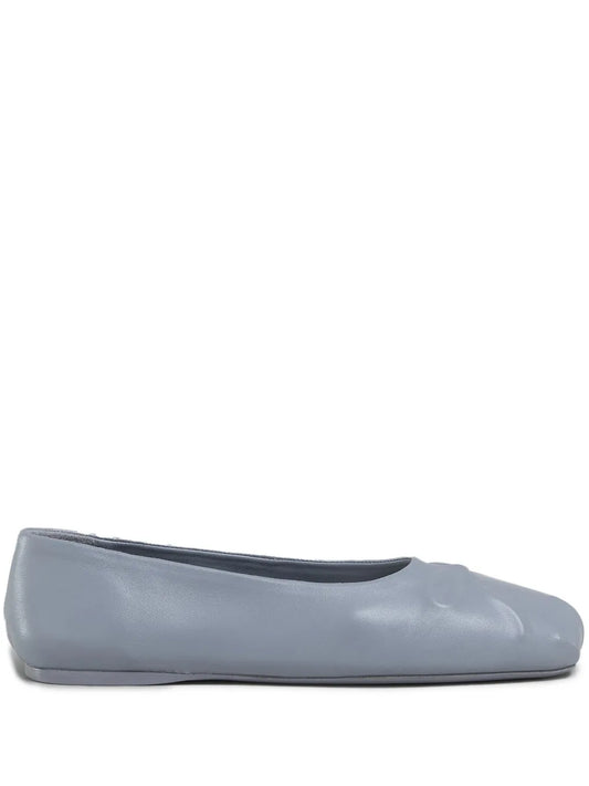Marni bow-embossed leather ballerina shoes