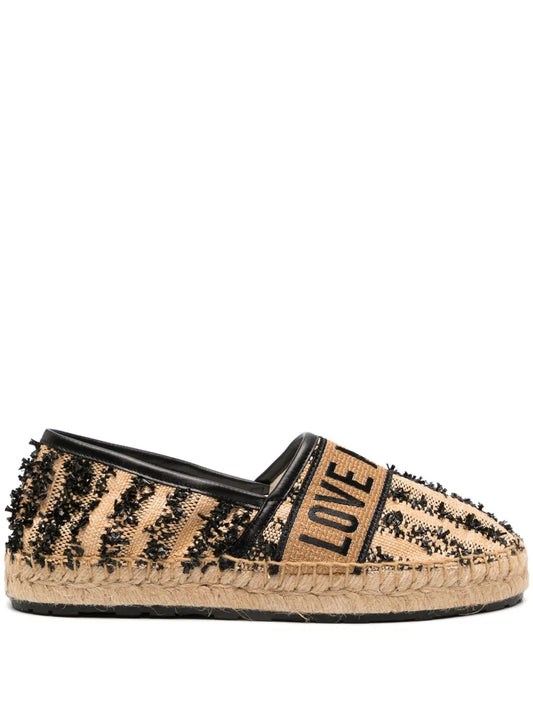 Love Moschino logo-jacquard raffia espadrilles