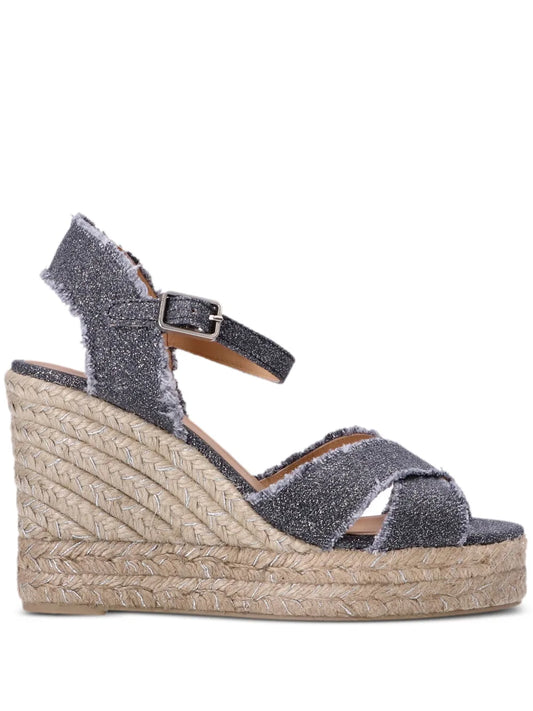 Castañer 100mm Bromelia metallic espadrilles