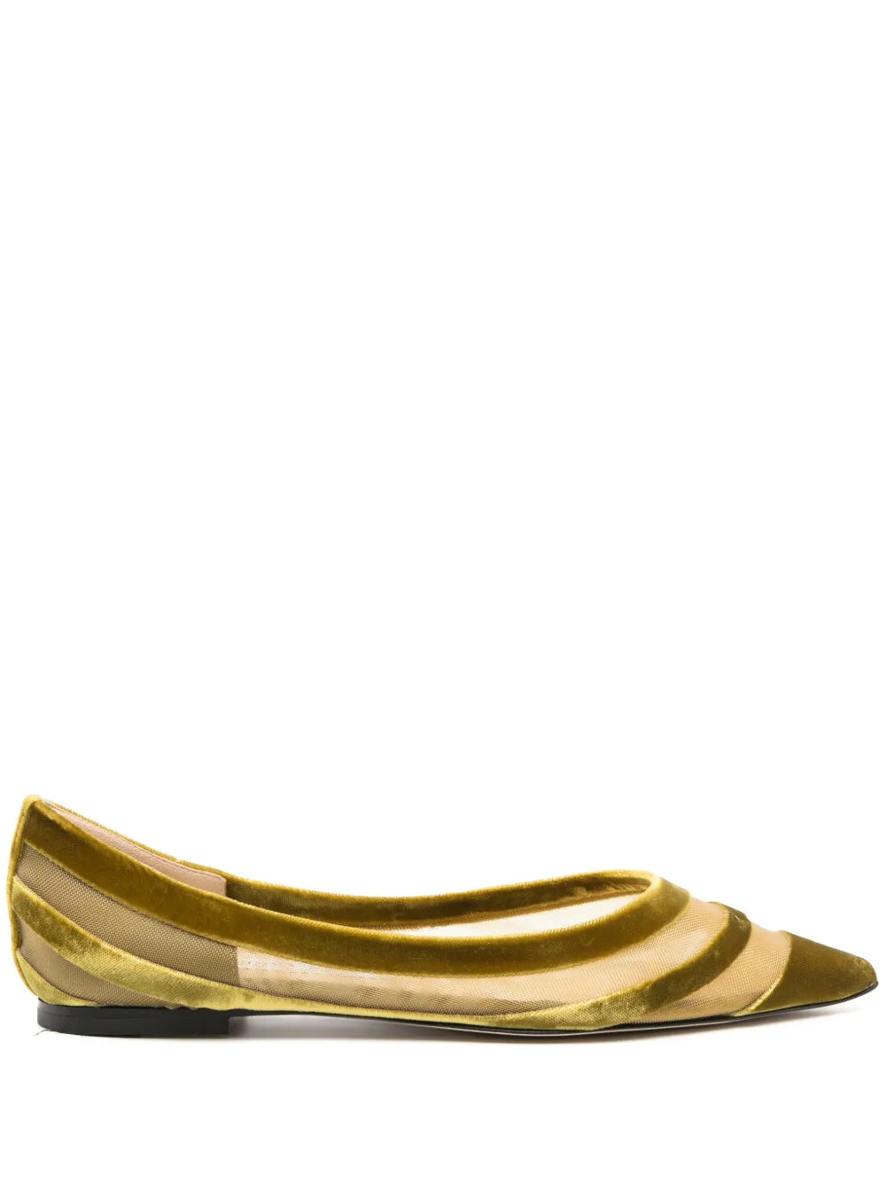 Jimmy Choo velvet mesh-panelled ballerina shoes