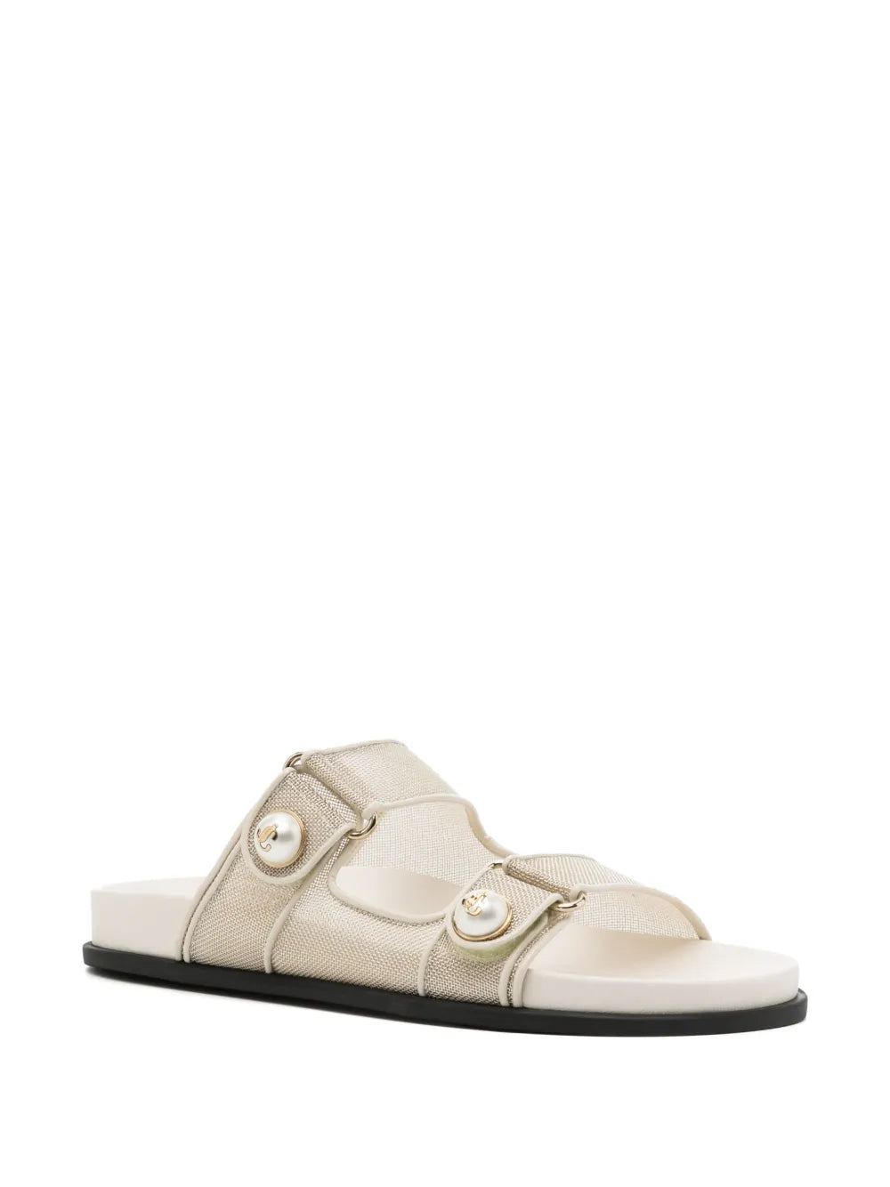 Jimmy Choo Fayence metallic mesh slides 