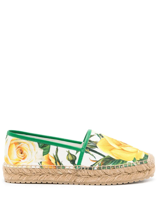 Dolce & Gabbana floral-print canvas espadrilhes