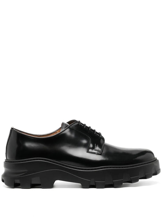 Moreschi round-toe leather derby shoes
